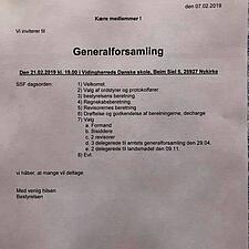 Vær med til generalforsamlingen 
på torsdag i vidingherreds danske
Skole kl. 19