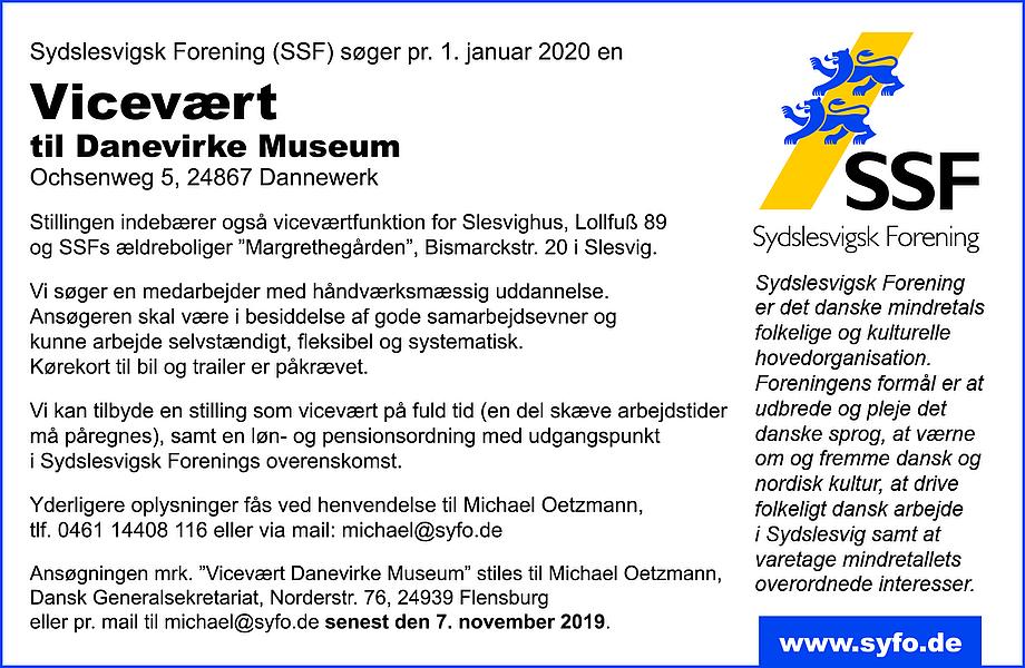 Stillingsopslag: SSF søger en vicevært til Danevirke Museum.