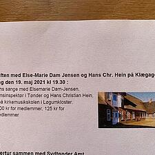 Sangaften med grænseforeningen på Klægager den 21.06., kl. 19.30
Tilmelding til Torben Ravn på tlf.&hellip;