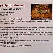 Hej allesammen 

Vi mangler tilmeldinger til vores schnitzelaften i friesenhof
Er der ingen der vil&hellip;