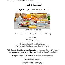 DESVÆRRE AFLYST: 60+ FROKOST I EJDERHUSET 16. APRIL OG 28. MAJ