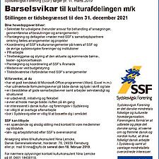 SSF SØGER EN VIKAR TIL KULTURAFDELINGEN