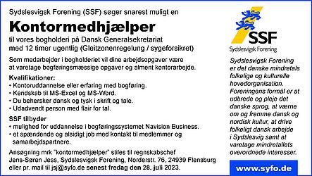 SSF søger kontormedhjælper til bogholderiet