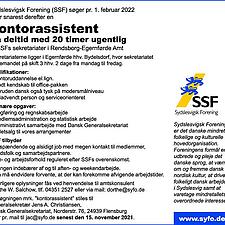 Stillingsopslag: SSF søger en kontorassistent til Rendsborg-Egernførde amt