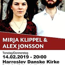 SANGSKRIVER MIRJA KLIPPEL & GUITARIST ALEX JØNSSON
koncert i Harreslev danske Kirke den 14. februar&hellip;