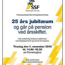 25 ÅRS JUBILÆUM
SSFs pressesekretær Bernd Engelbrecht har den 1. november været ansat i SSF i 25 år.&hellip;