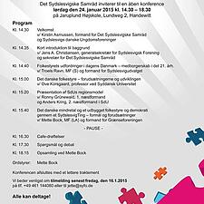 Lørdag den 24. januar kl. 14:30-18:30 indbyder Det sydslesvigske Samråd til en konference for alle&hellip;