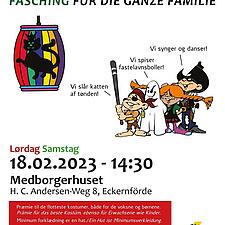 LØRDAG 18. FEBRUAR KL. 14.30
FAMILIEFASTELAVN FOR HELE FAMILIEN I EGERNFØRDE