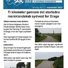 LØVELØB FOR DE SEJE

Tikilometerruten går gennem det flotte, flade landskab vest for Drage.