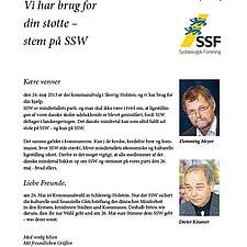 SSW ØNSKES ET BRAGENDE GODT VALGRESULTAT