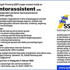 Sydslesvigsk Forening søger snarest muligt en
Kontorassistent m/k
til vores bogholderi på Dansk&hellip;