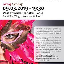FASTELAVNSFEST FOR VOKSNE
9. marts kl. 19.30 på Vestermølle Danske Skole