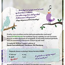GO'MO'NSANG LØRDAG DEN 6. APRIL, KL. 9.30

Vi glæder os til at synge sammen med jer!
